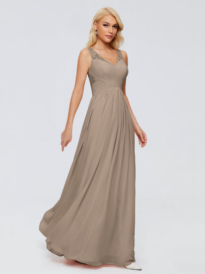 Kayla Straps Lace Chiffon Bridesmaid Dresses