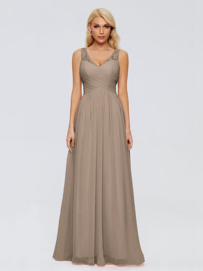 Kayla Straps Lace Chiffon Bridesmaid Dresses