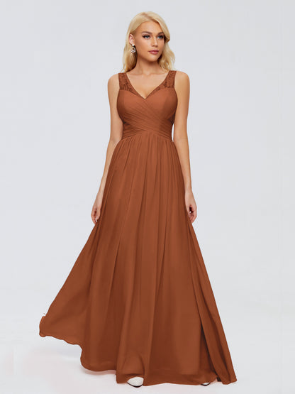 Kayla Straps Lace Chiffon Bridesmaid Dresses