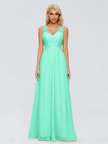 Kayla Straps Lace Chiffon Bridesmaid Dresses