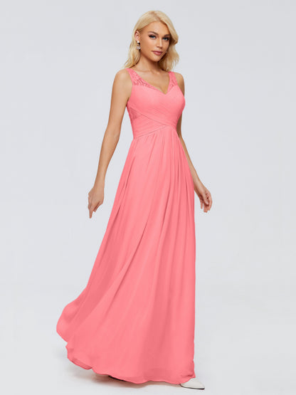 Kayla Straps Lace Chiffon Bridesmaid Dresses