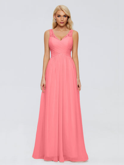 Kayla Straps Lace Chiffon Bridesmaid Dresses