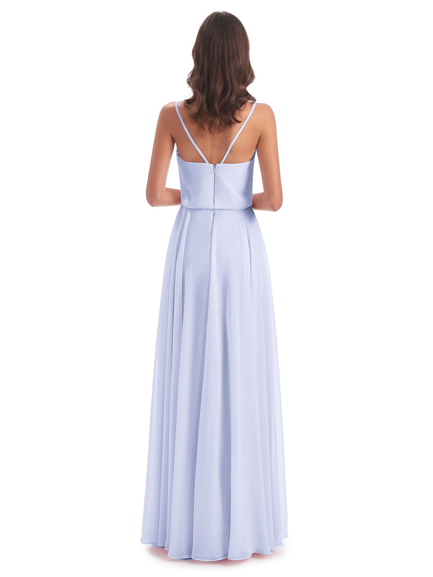 Leah Floor Length Spaghetti Straps Chiffon Bridesmaid Dresses