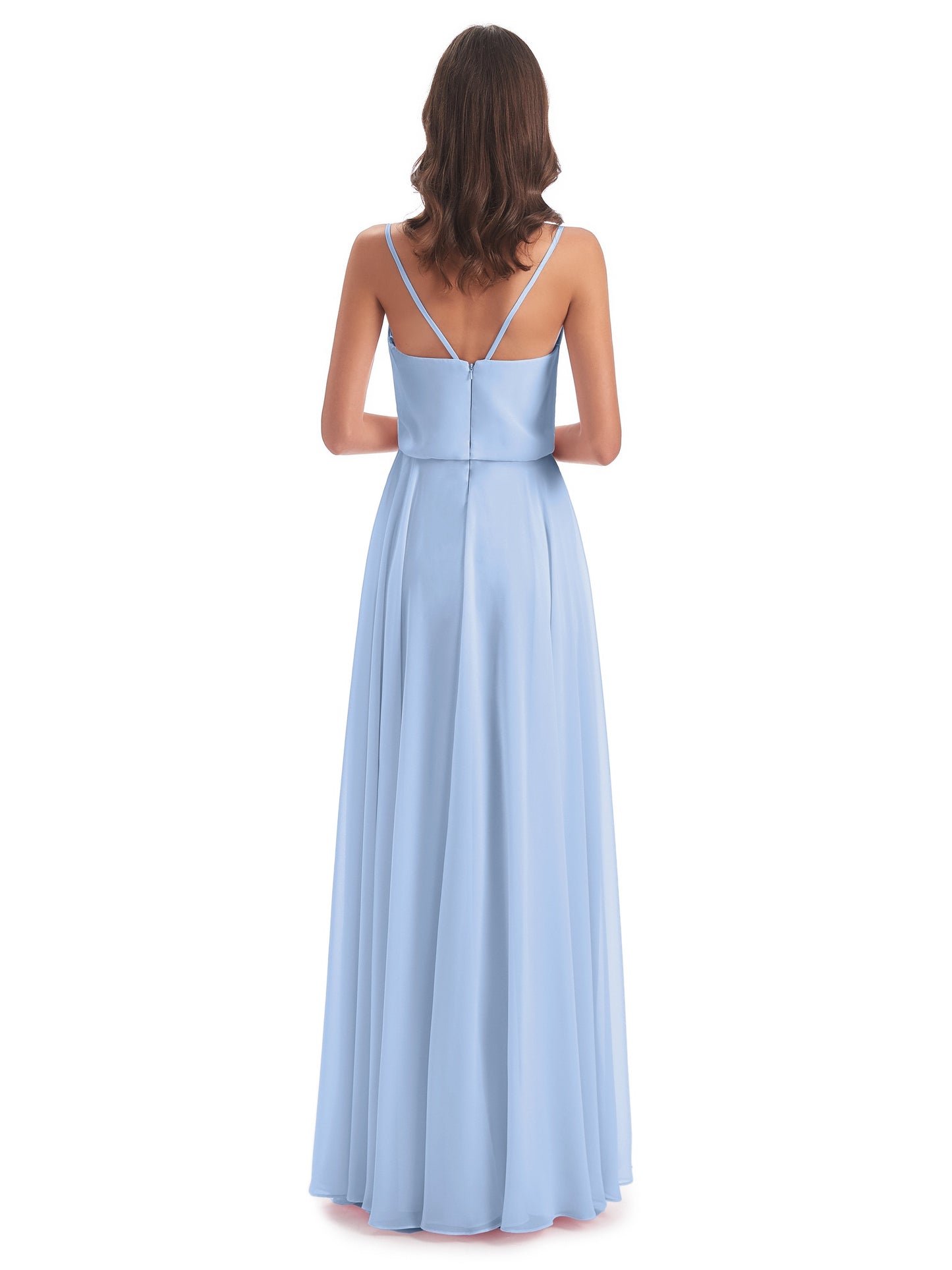 Leah Floor Length Spaghetti Straps Chiffon Bridesmaid Dresses