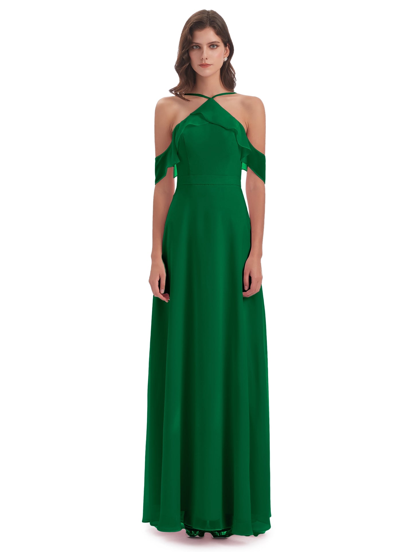 Lillian Sheath Off The Shoulder Chiffon Long Bridesmaid Dresses