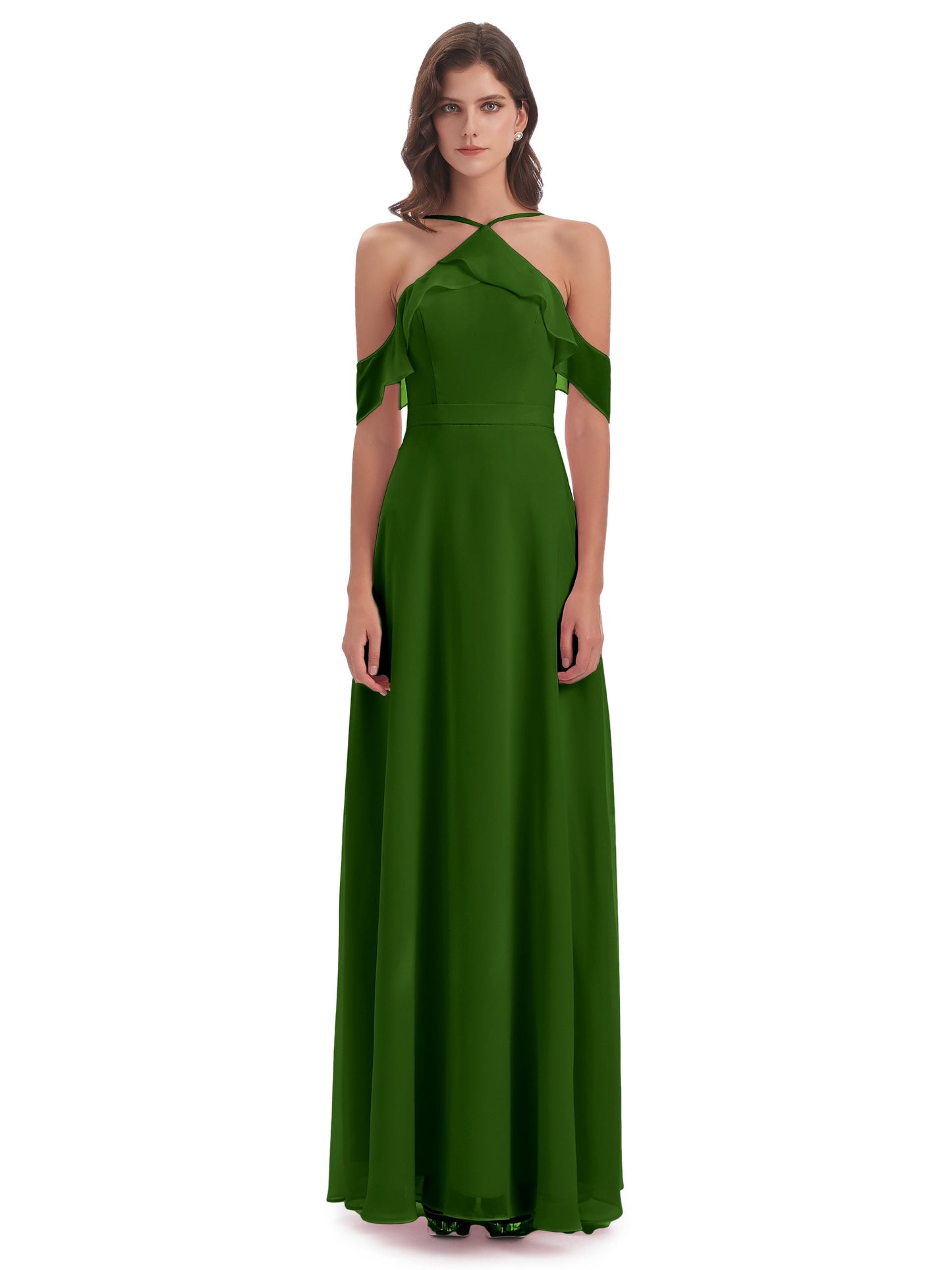 Lillian Sheath Off The Shoulder Chiffon Long Bridesmaid Dresses