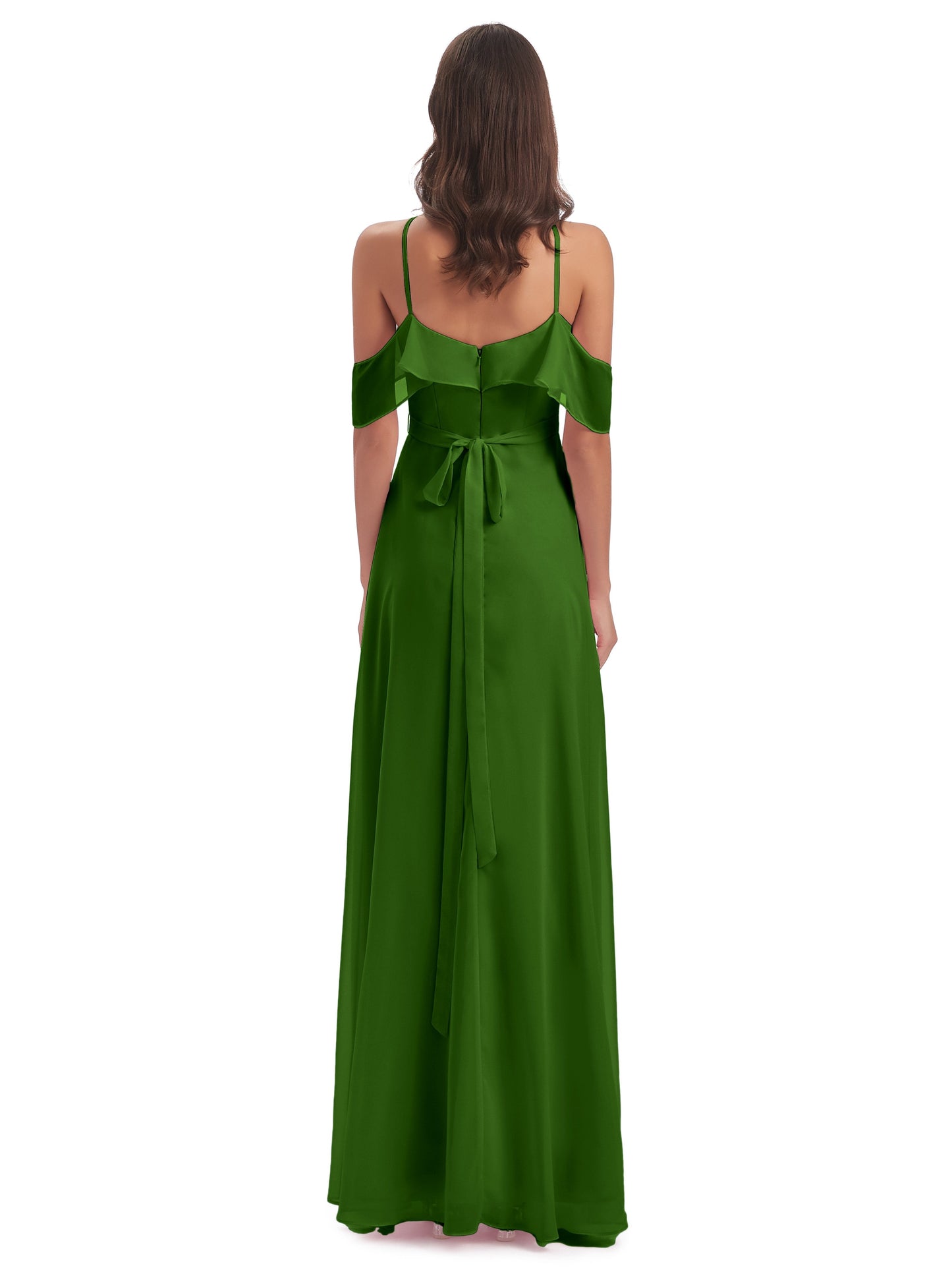 Lillian Sheath Off The Shoulder Chiffon Long Bridesmaid Dresses
