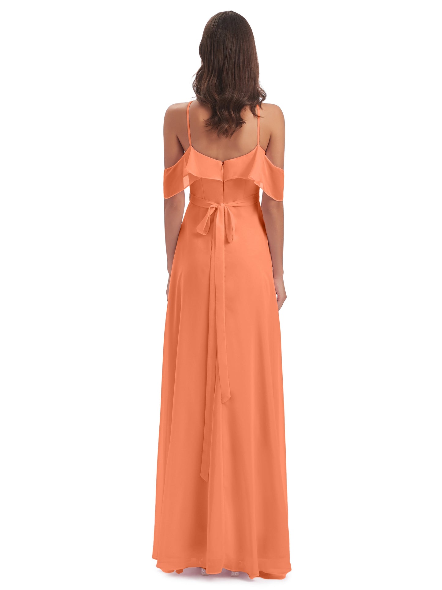 Lillian Sheath Off The Shoulder Chiffon Long Bridesmaid Dresses