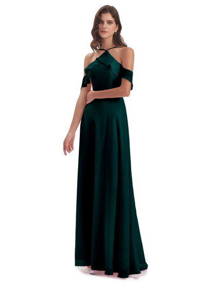 Lillian Sheath Off The Shoulder Chiffon Long Bridesmaid Dresses