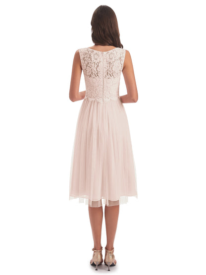 Luna Knee Length Scoop Lace Bridesmaid Dresses