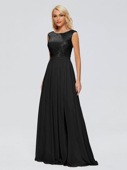 Lyla Scoop Sequins Bridesmaid Dress