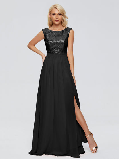 Lyla Scoop Sequins Bridesmaid Dress