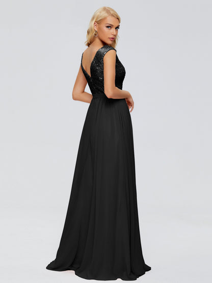 Lyla Scoop Sequins Bridesmaid Dress