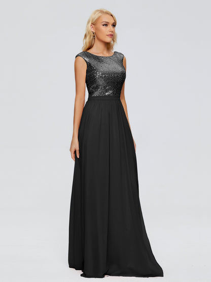 Lyla Scoop Sequins Bridesmaid Dress