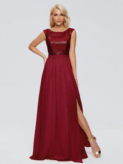 Lyla Scoop Sequins Bridesmaid Dress