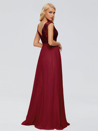 Lyla Scoop Sequins Bridesmaid Dress