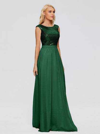Lyla Scoop Sequins Bridesmaid Dress
