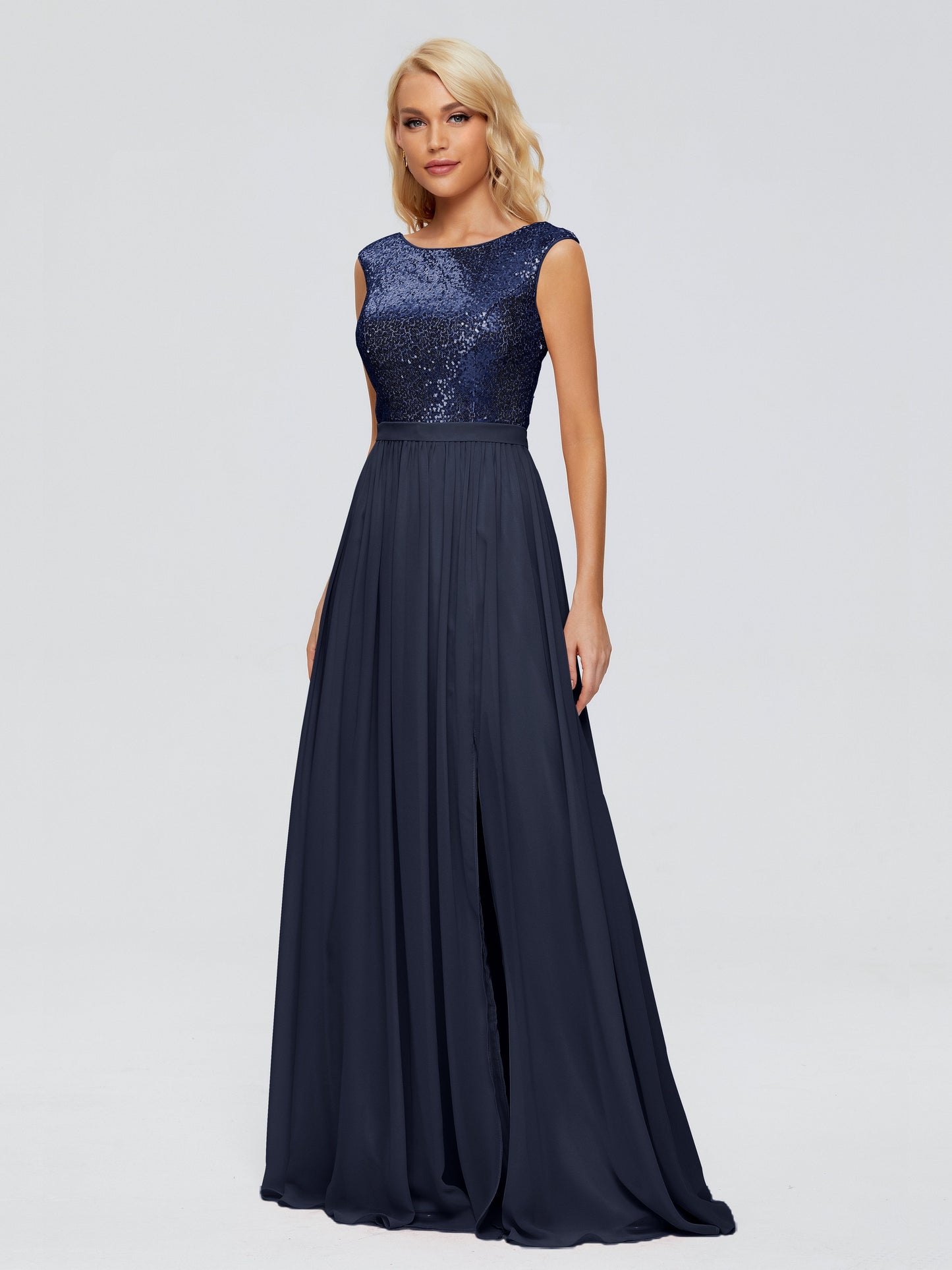 Lyla Scoop Sequins Bridesmaid Dress