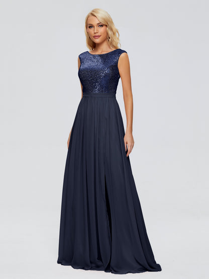 Lyla Scoop Sequins Bridesmaid Dress