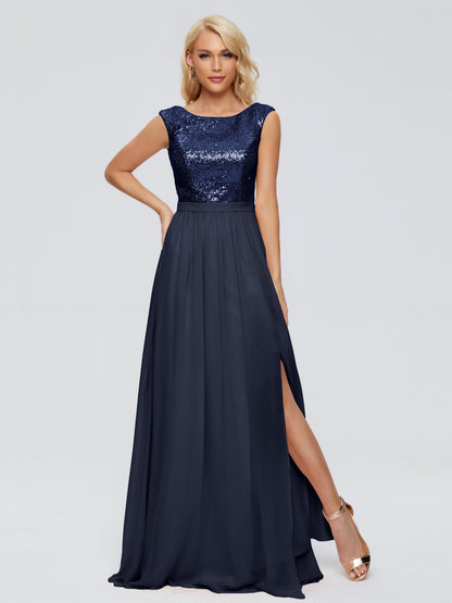 Lyla Scoop Sequins Bridesmaid Dress