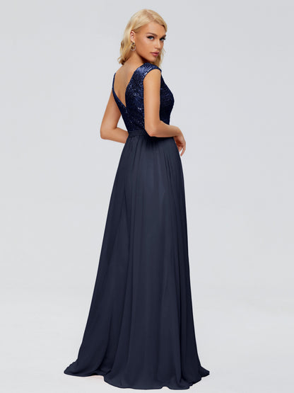 Lyla Scoop Sequins Bridesmaid Dress