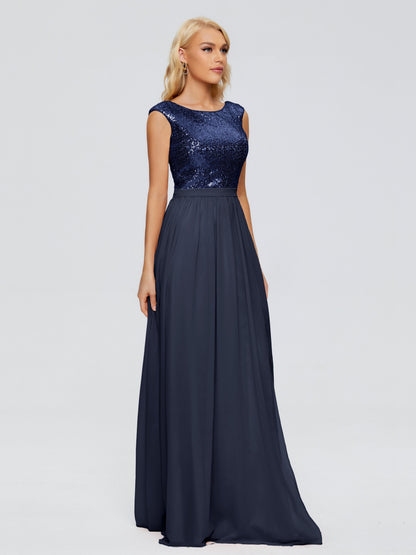Lyla Scoop Sequins Bridesmaid Dress