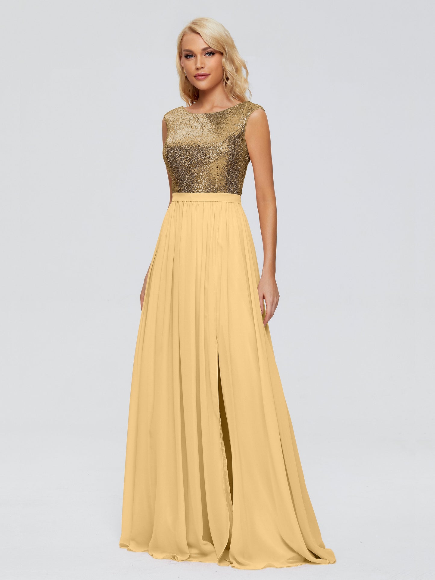 Lyla Scoop Sequins Bridesmaid Dress