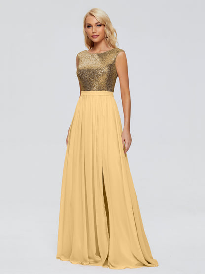 Lyla Scoop Sequins Bridesmaid Dress