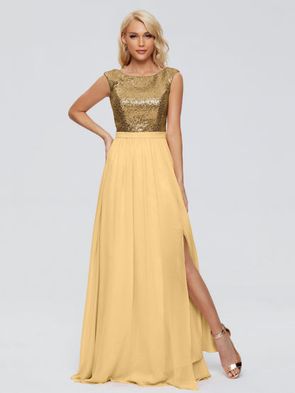 Lyla Scoop Sequins Bridesmaid Dress