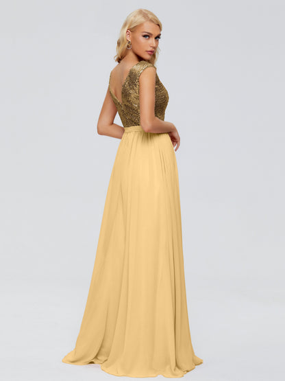 Lyla Scoop Sequins Bridesmaid Dress