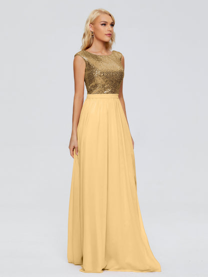 Lyla Scoop Sequins Bridesmaid Dress