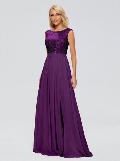 Lyla Scoop Sequins Bridesmaid Dress