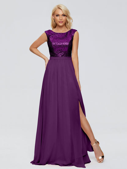 Lyla Scoop Sequins Bridesmaid Dress