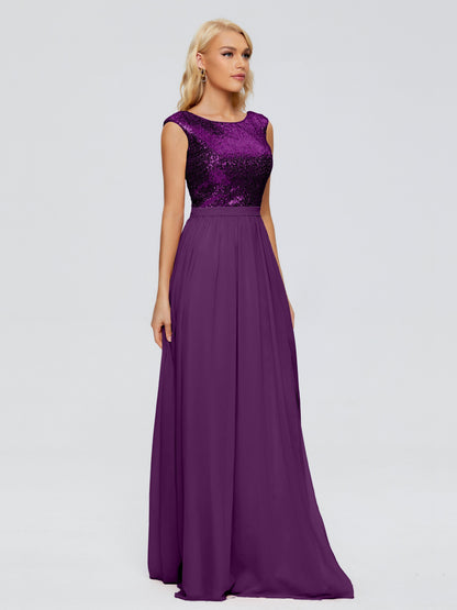 Lyla Scoop Sequins Bridesmaid Dress