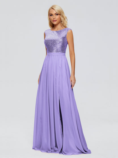 Lyla Scoop Sequins Bridesmaid Dress
