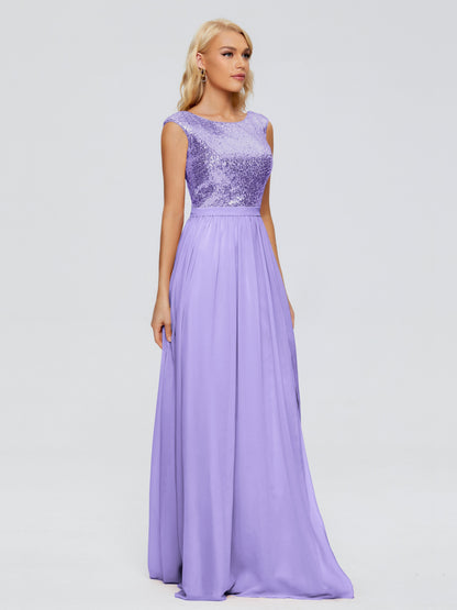 Lyla Scoop Sequins Bridesmaid Dress