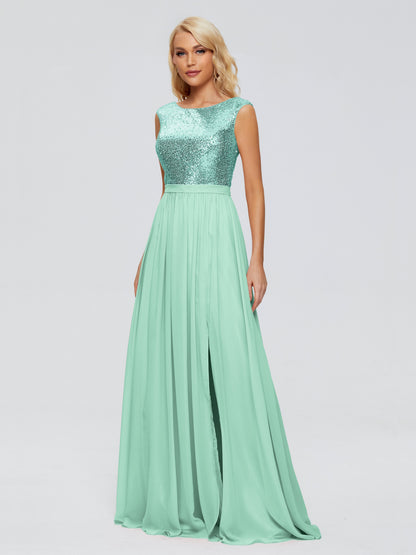 Lyla Scoop Sequins Bridesmaid Dress