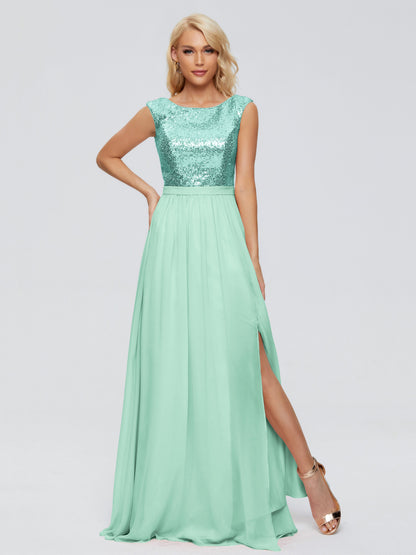 Lyla Scoop Sequins Bridesmaid Dress