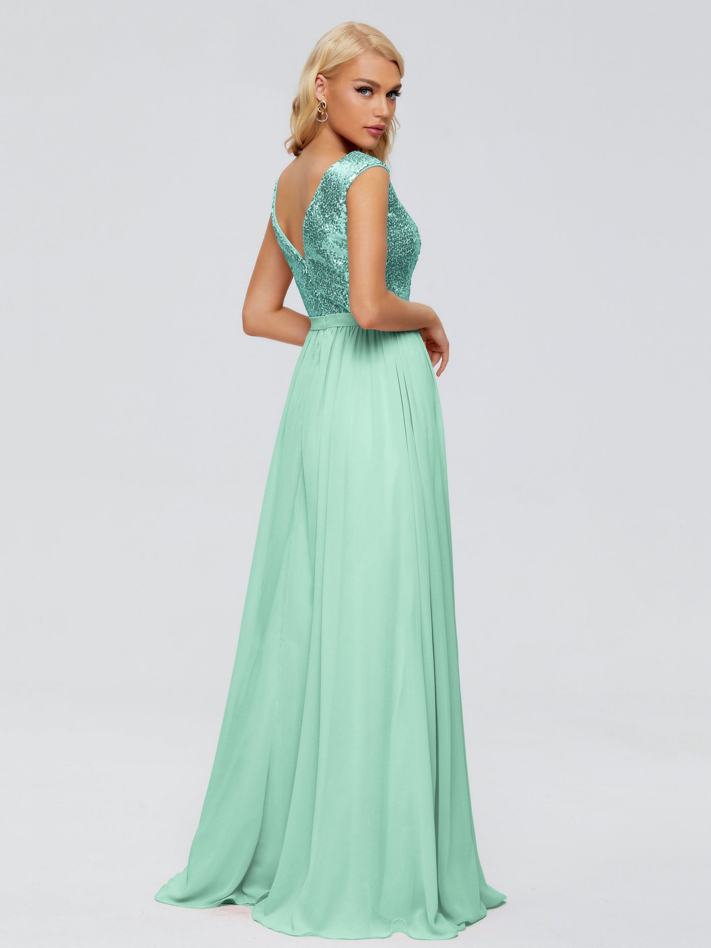 Lyla Scoop Sequins Bridesmaid Dress