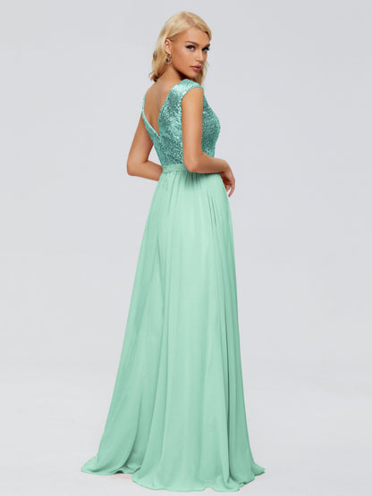Lyla Scoop Sequins Bridesmaid Dress