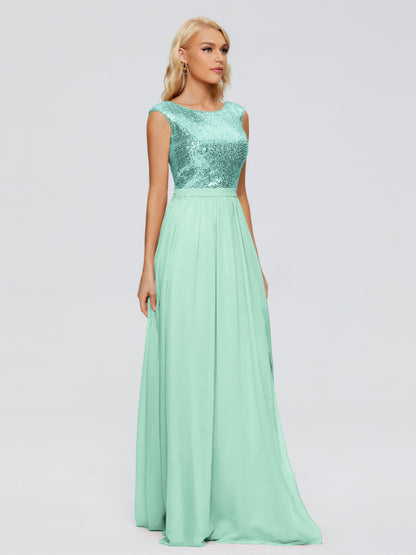 Lyla Scoop Sequins Bridesmaid Dress