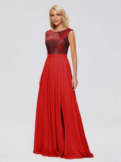 Lyla Scoop Sequins Bridesmaid Dress