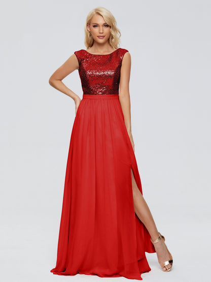 Lyla Scoop Sequins Bridesmaid Dress