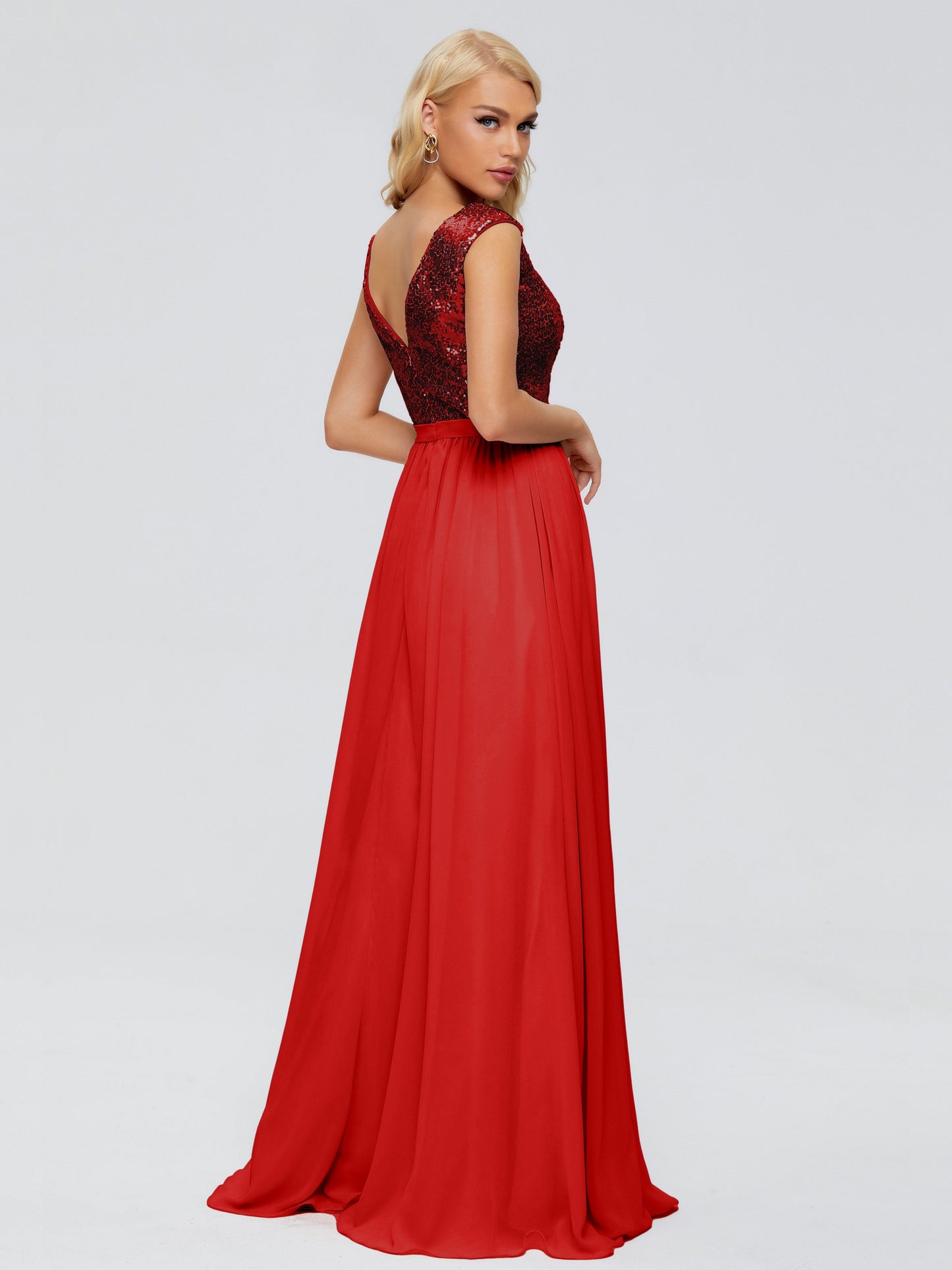 Lyla Scoop Sequins Bridesmaid Dress