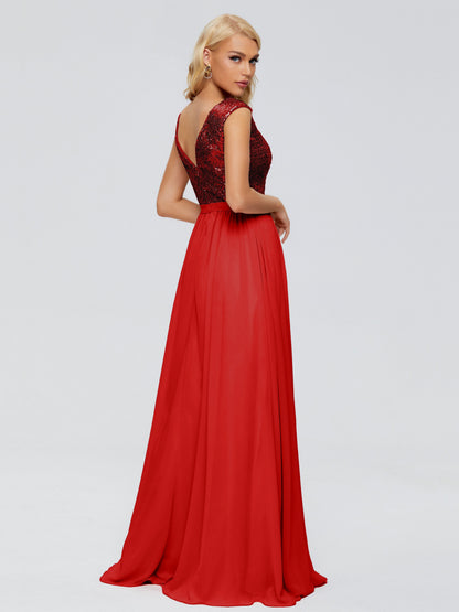 Lyla Scoop Sequins Bridesmaid Dress