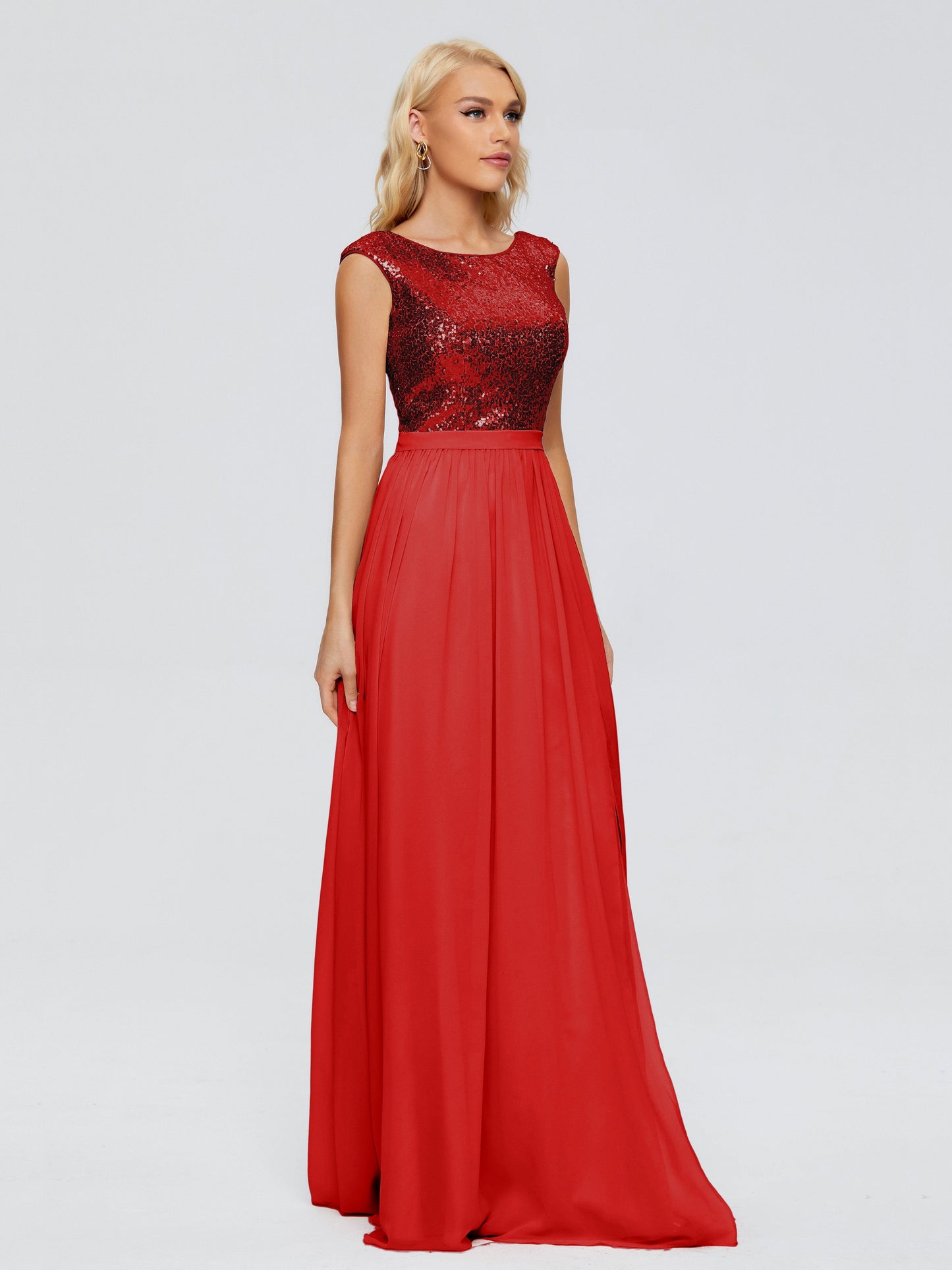 Lyla Scoop Sequins Bridesmaid Dress