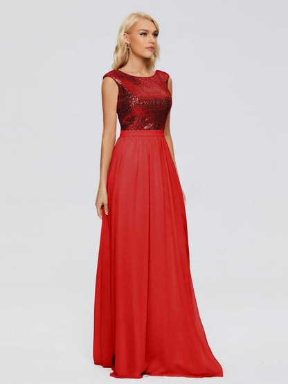 Lyla Scoop Sequins Bridesmaid Dress