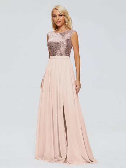 Lyla Scoop Sequins Bridesmaid Dress