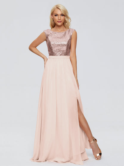 Lyla Scoop Sequins Bridesmaid Dress