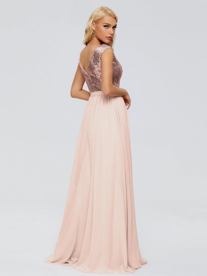 Lyla Scoop Sequins Bridesmaid Dress